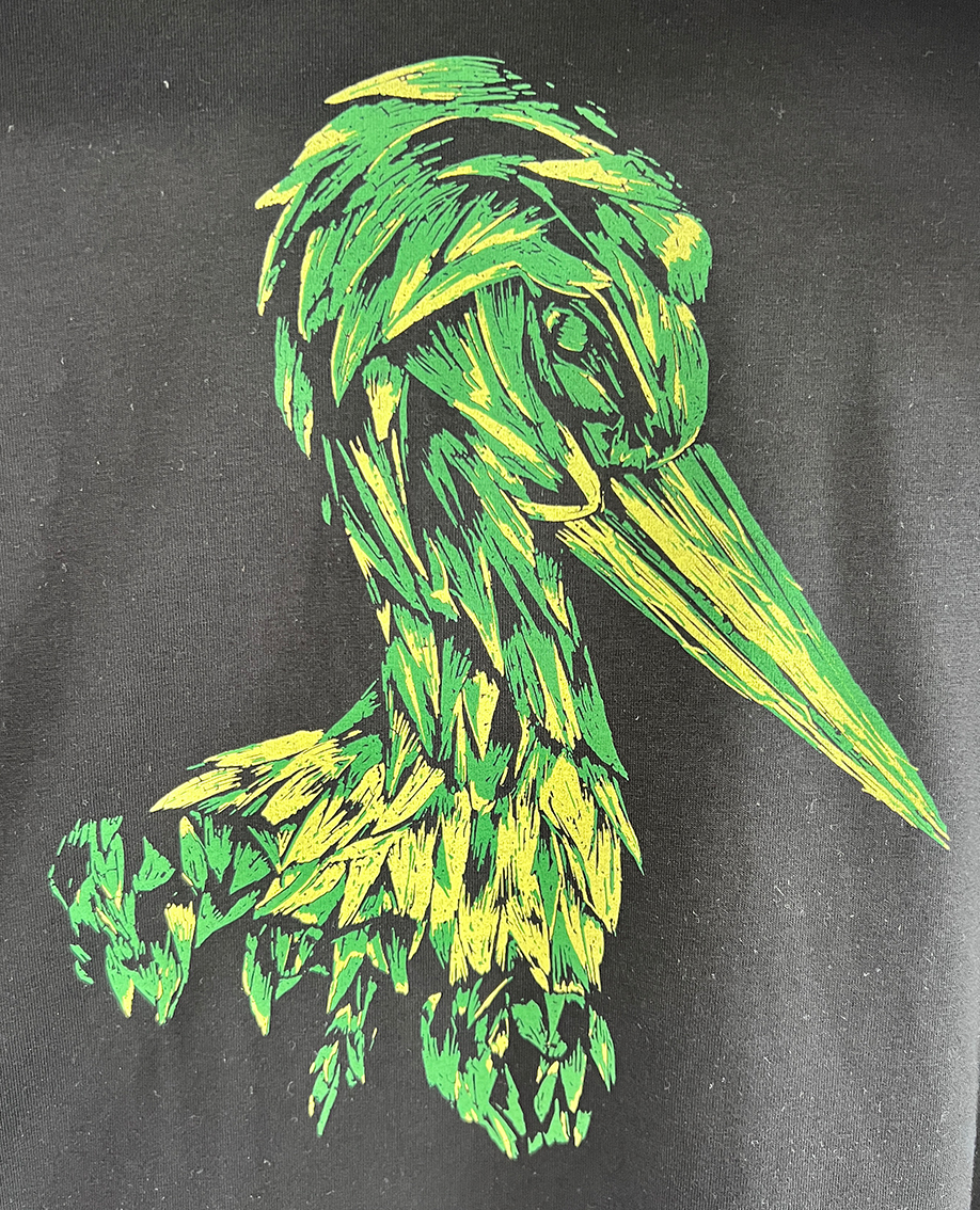 Two Color Colour Screenprint Haagse Straat Ooievaar